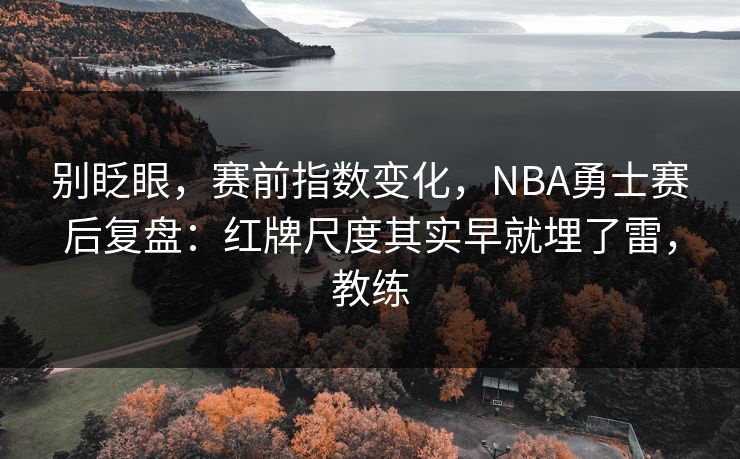 别眨眼，赛前指数变化，NBA勇士赛后复盘：红牌尺度其实早就埋了雷，教练